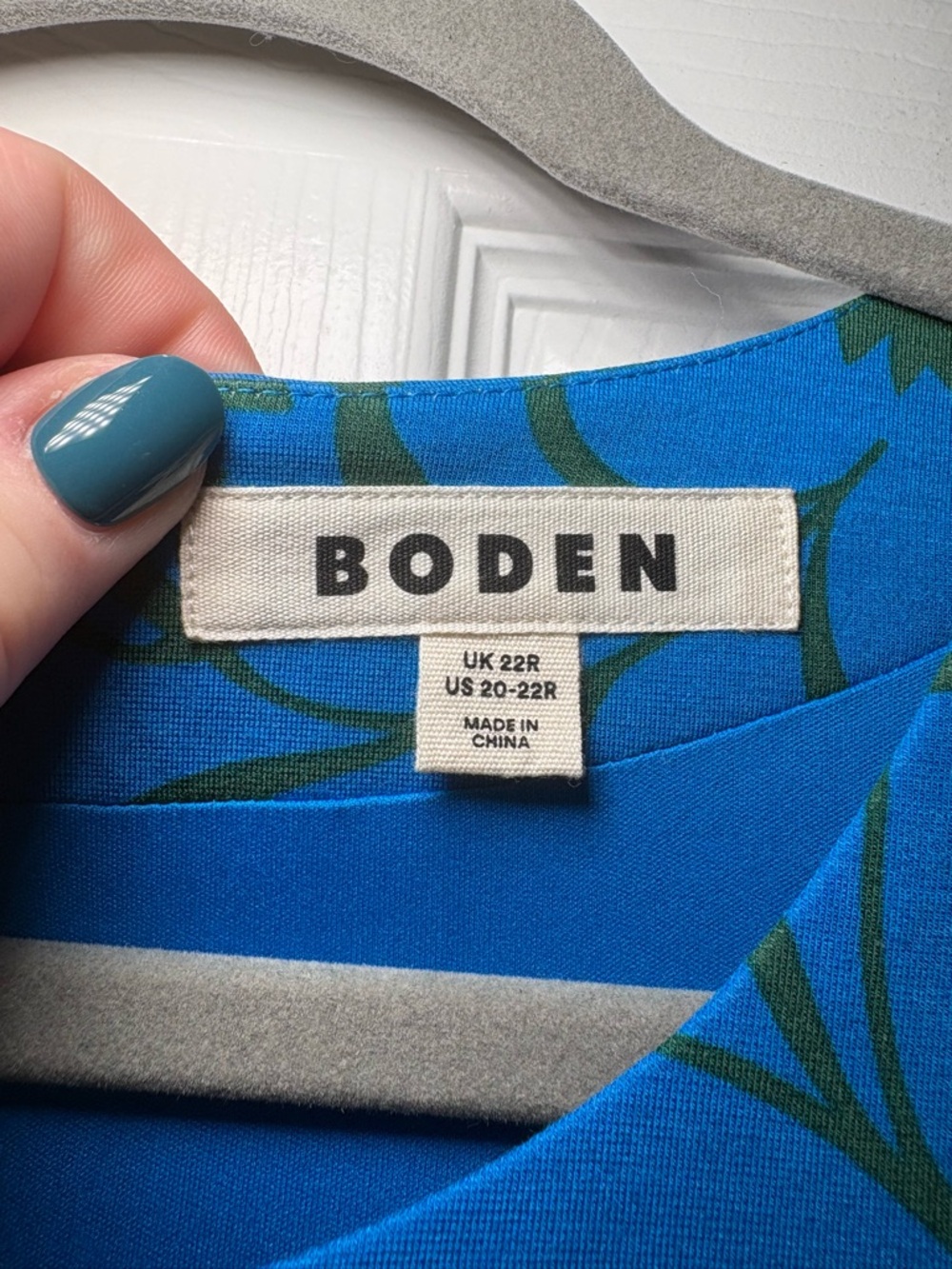 Boden Blue Silhouette Sprig Crew Neck Ponte Midi Dress US 20 - Picture 6 of 8